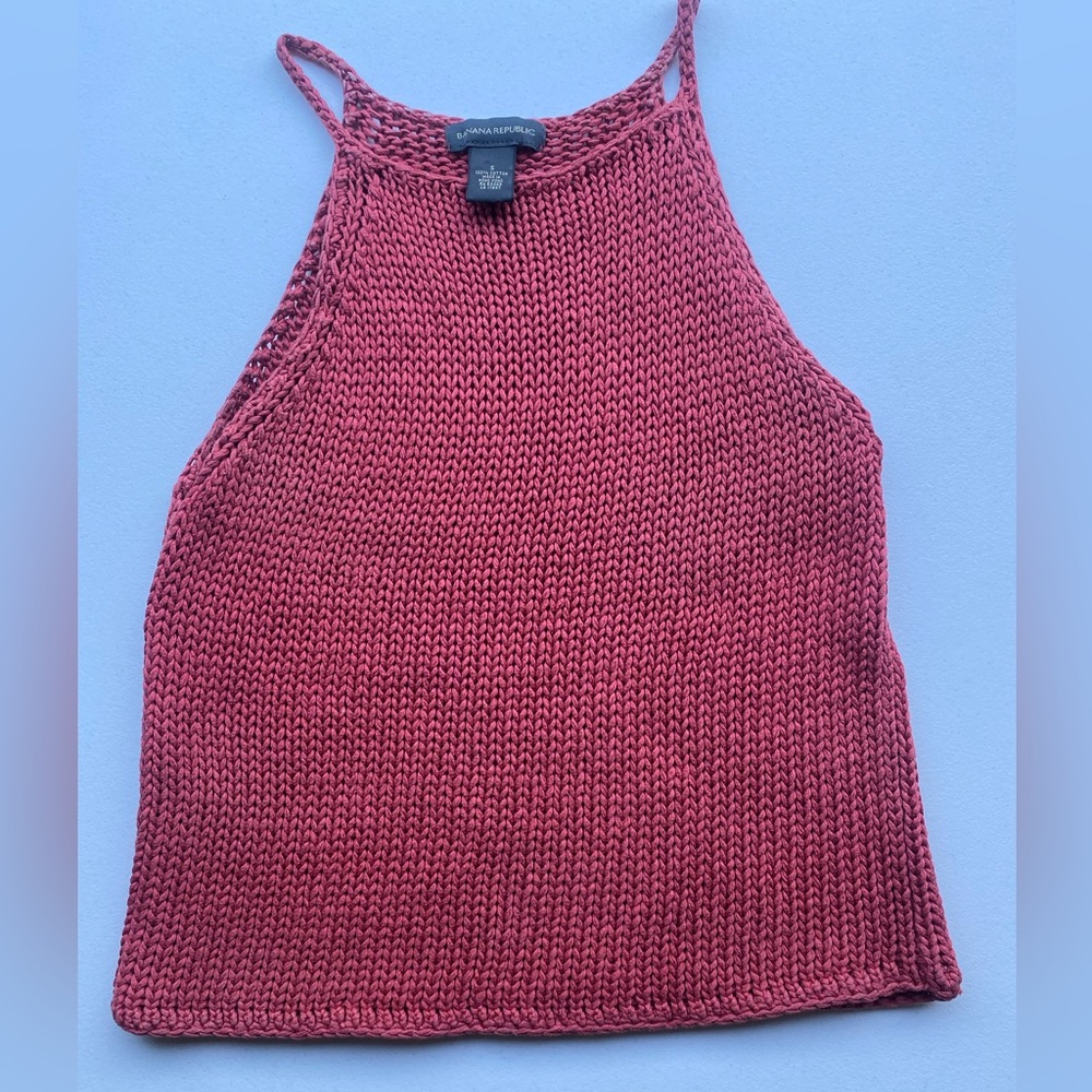 Banana Republic Organic Cotton Sweater Tank size S in Red Clay